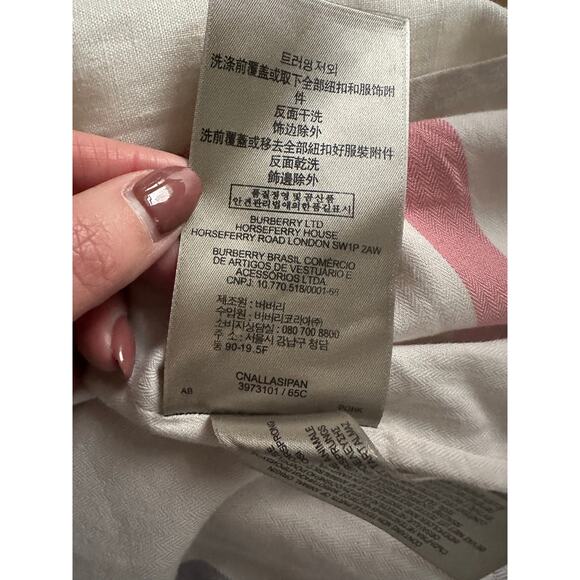 Burberry Brit Patchford Parchment Linen Moto Biker Full Zip Belted Jacket Size 4 - Picture 13 of 14